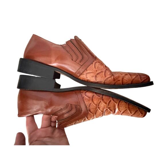 Stacey Adam’s leather snake skin dress shoes men’s sz 10 dressy event - Picture 10 of 13